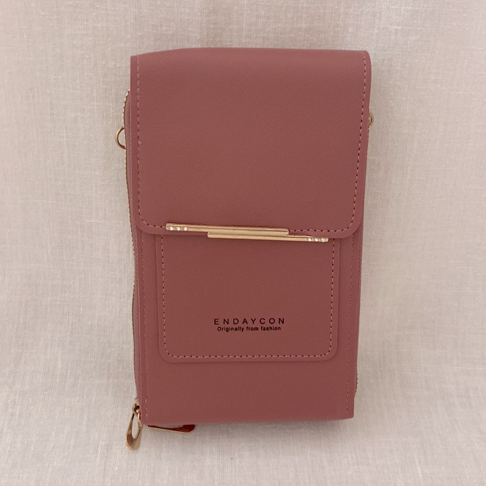 Dark Pink Crossbody Phone Case Purse Handbag - Picture 2 of 7